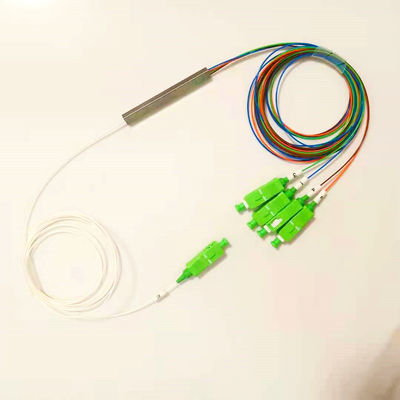 Sc / Apc 연결기와 FTTH 1x4 스틸 튜브 종류 광섬유 PLC 분배기